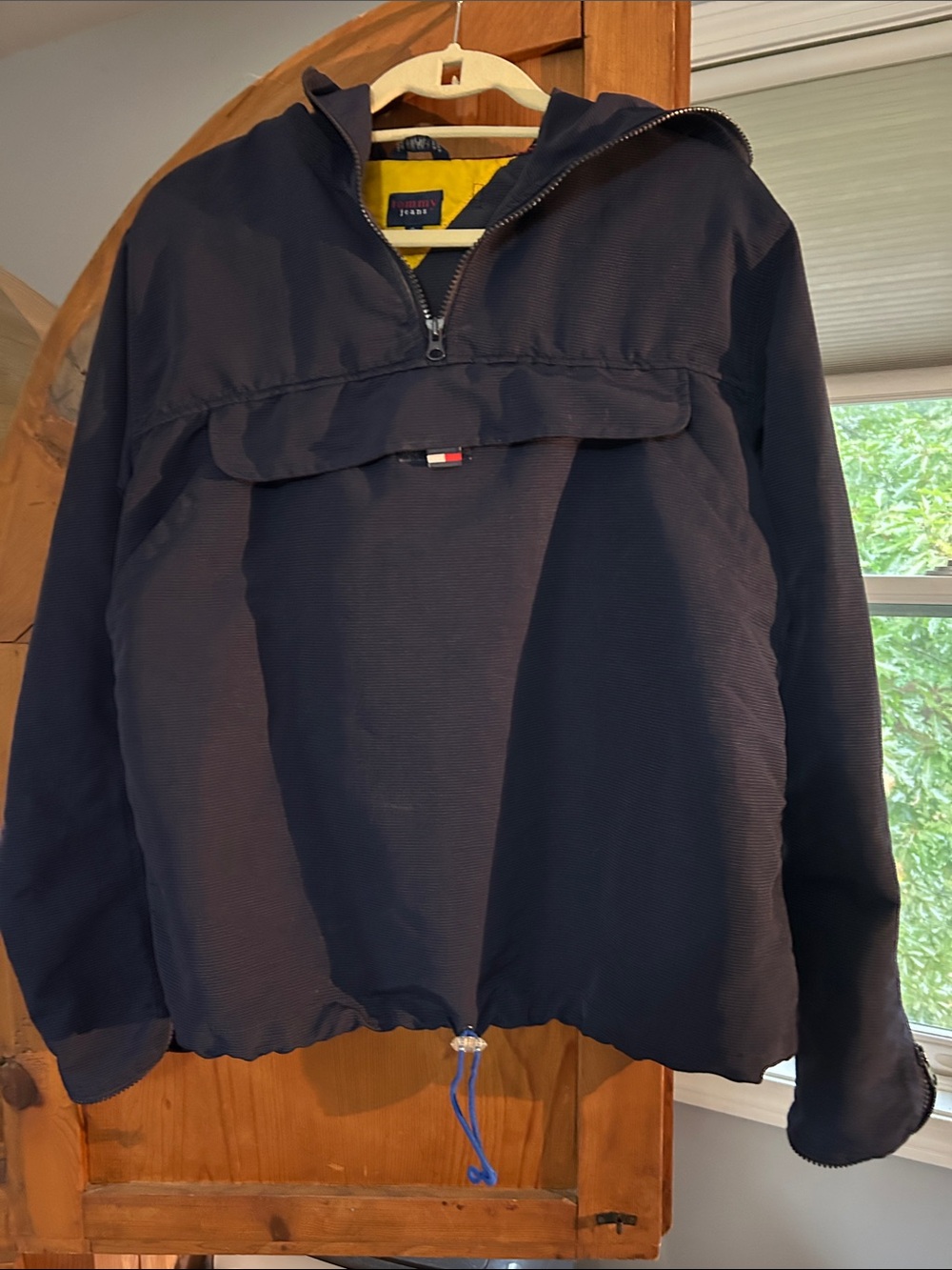 Vintage Tommy Girl/Tommy Hilfiger Navy quarter-Zip Windbreaker Pullover sz L